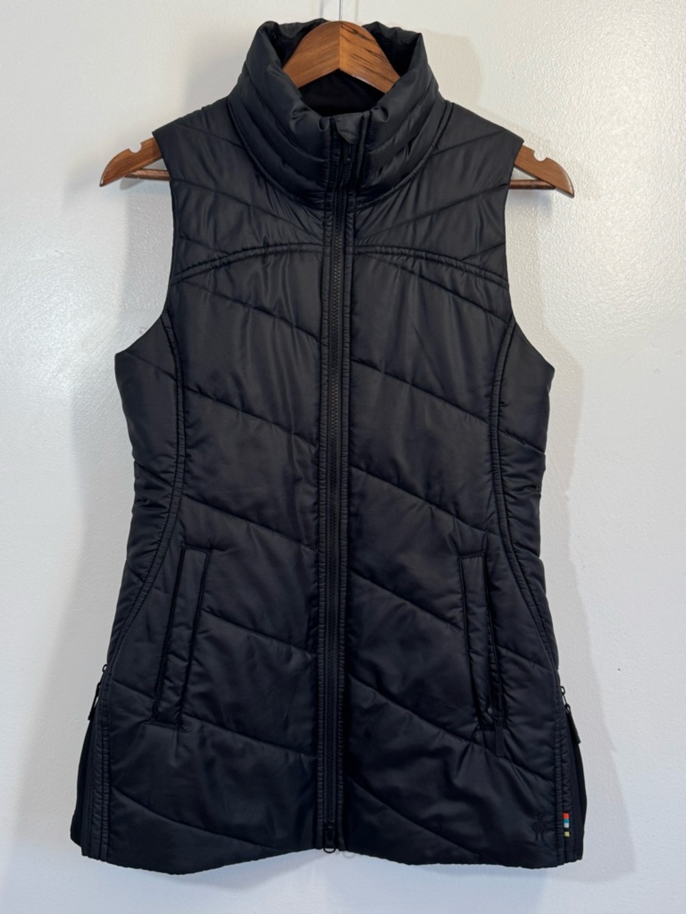 SmartWool Vest Woman’s Small Smartloft 150 Vest Full Zip Wool Lining - Black